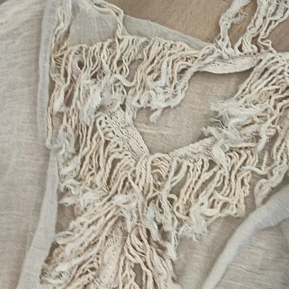 Jen’s Pirate booty fringe gauze coverup top - Picture 3 of 7